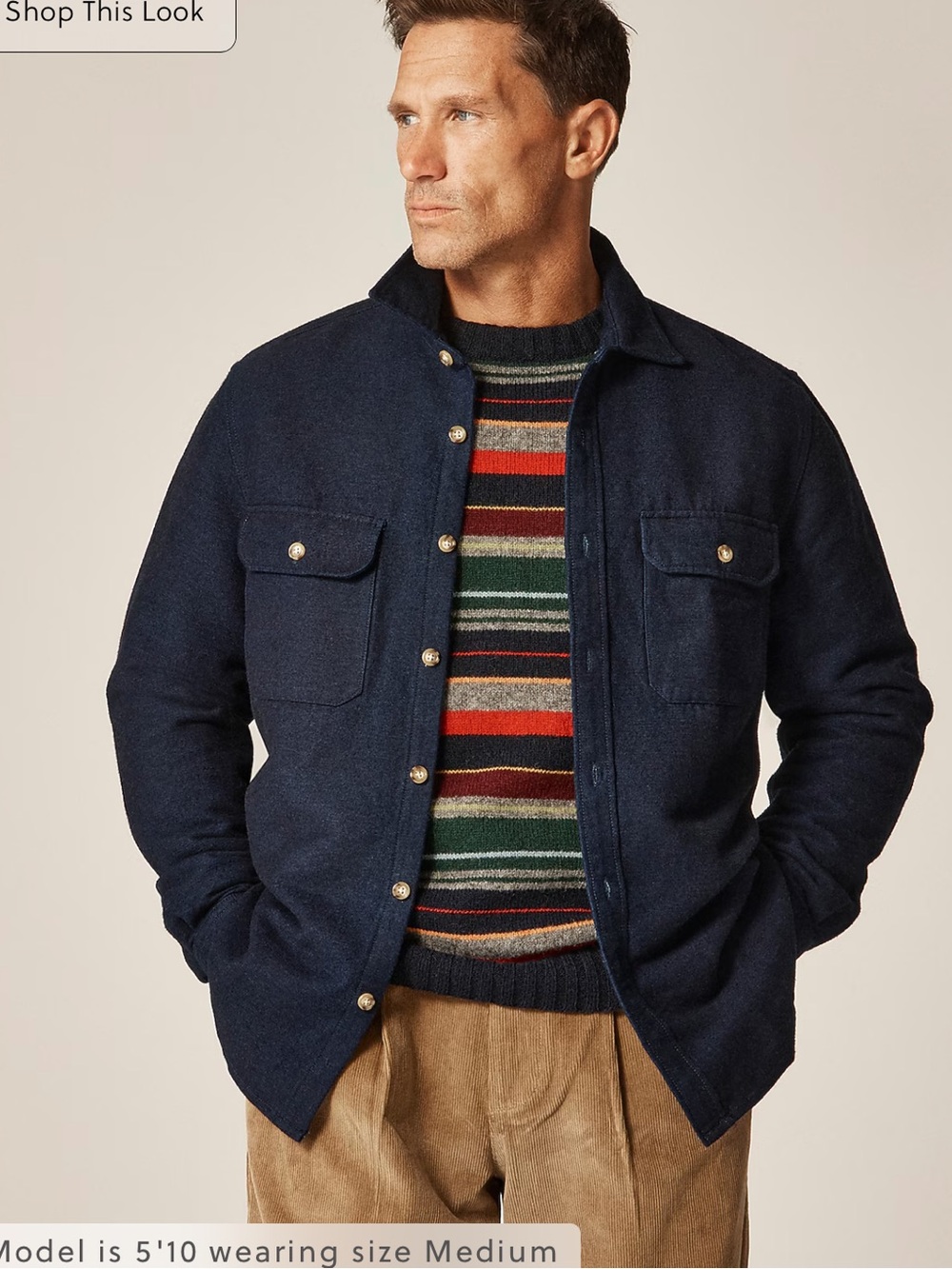 J. Crew Heavyweight Chamois Workshirt in Japanese Cotton Size Large Navy $168